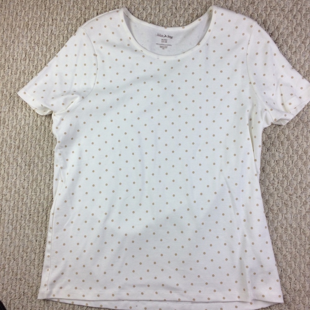 White Stag white with tan dots 16-18 cotton top